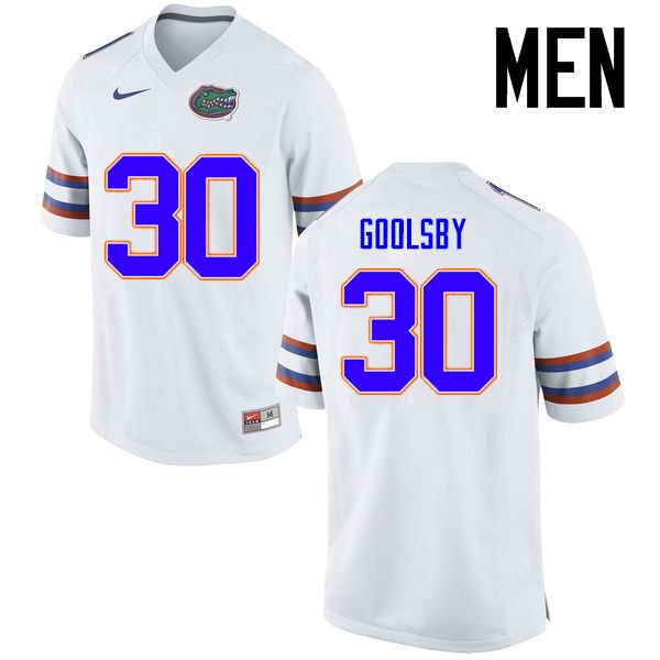 NCAA Florida Gators DeAndre Goolsby Men's #30 Nike White Stitched Authentic College Football Jersey RIV0464NE